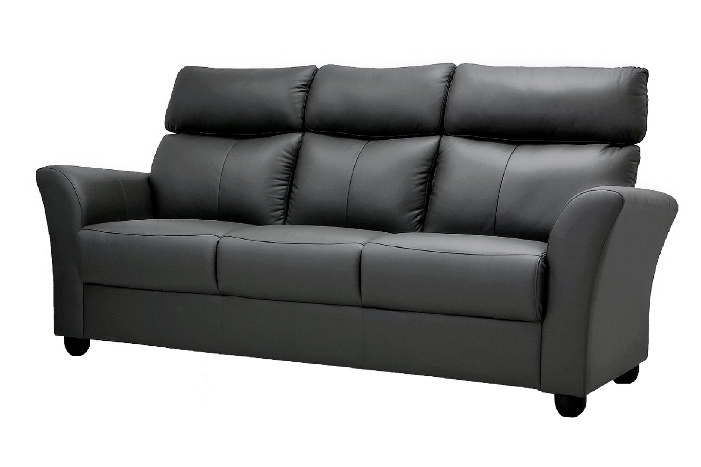 ELISE Genuine Leather 2+3 Seater Plus Recliner Sofa Set (Dark Grey)