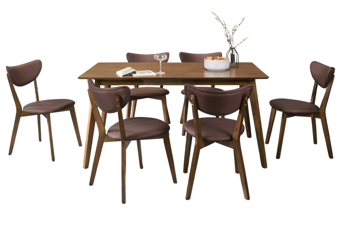 MEIJI 6-Seater Wooden Dining Set