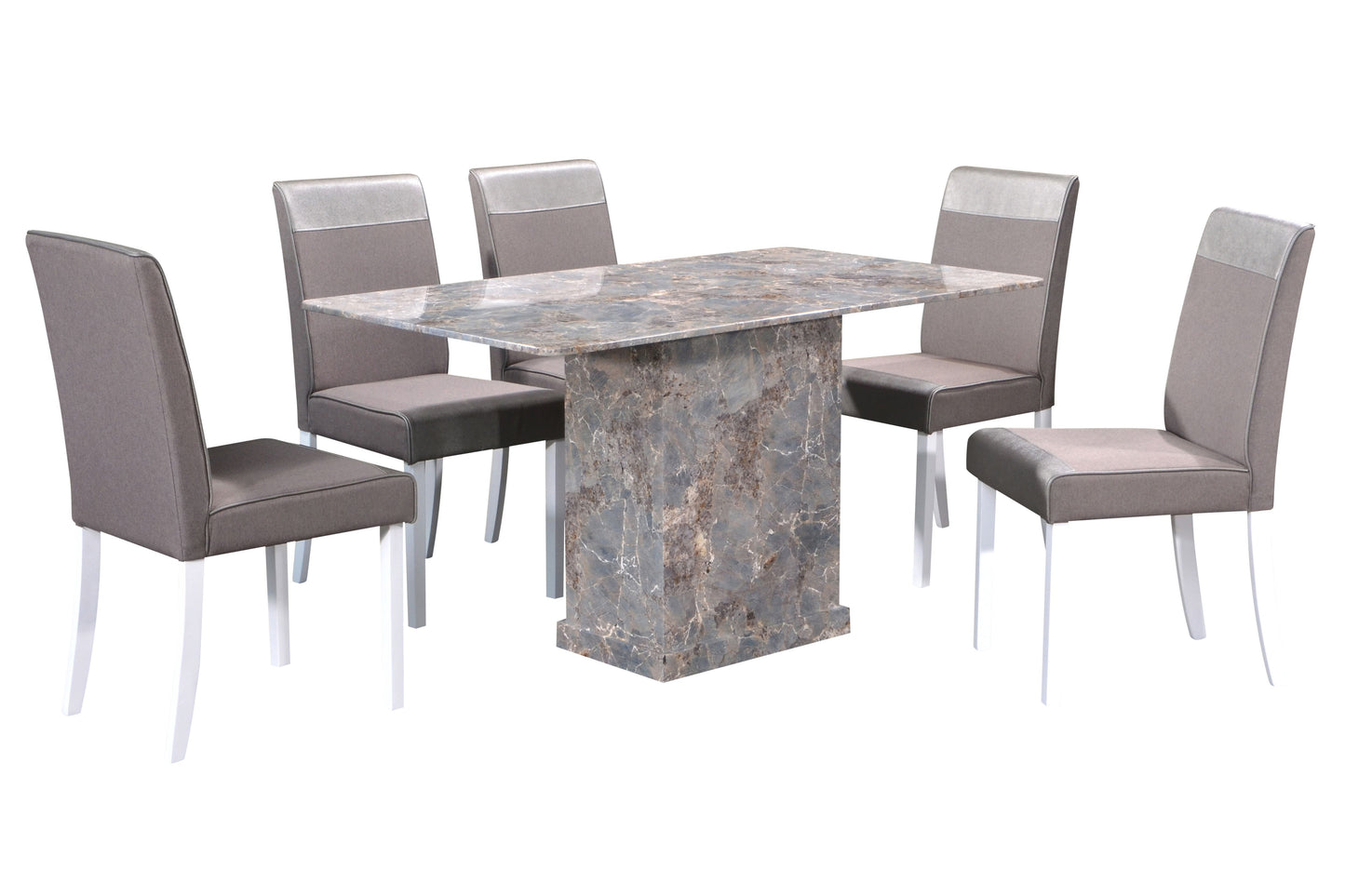 DAVIDE 4.6ft Rectangle 6-Seater Marble Dining Set