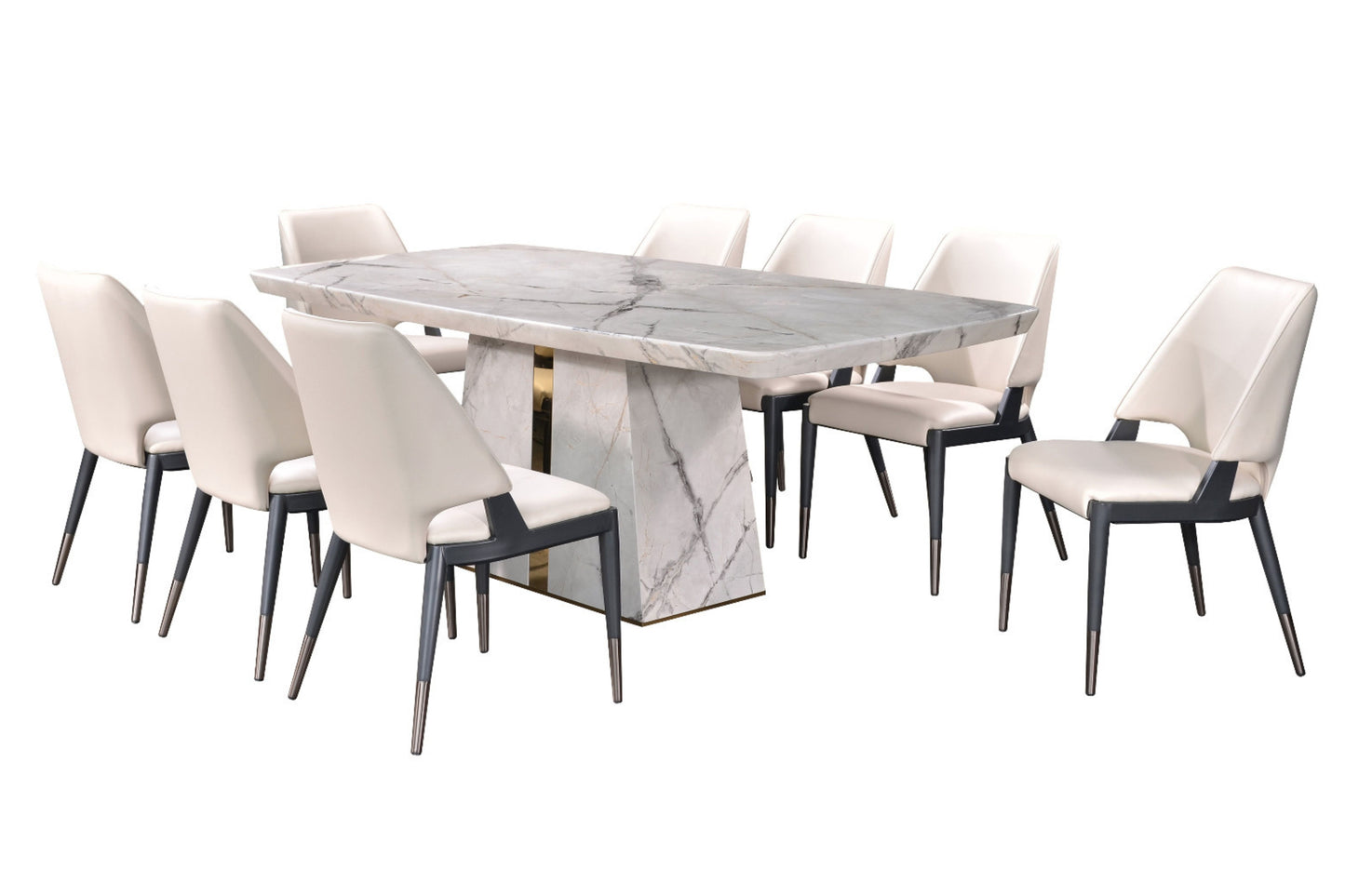 ELEANOR II 7ft Rectangle 8-Seater Marble Dining Set