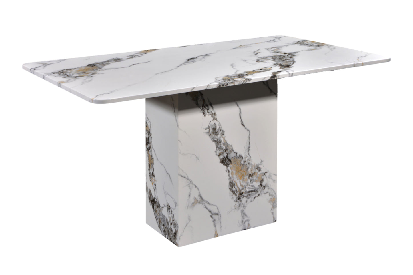 ALESSIO 4.6ft Rectangle 6-Seater Marble Dining Set