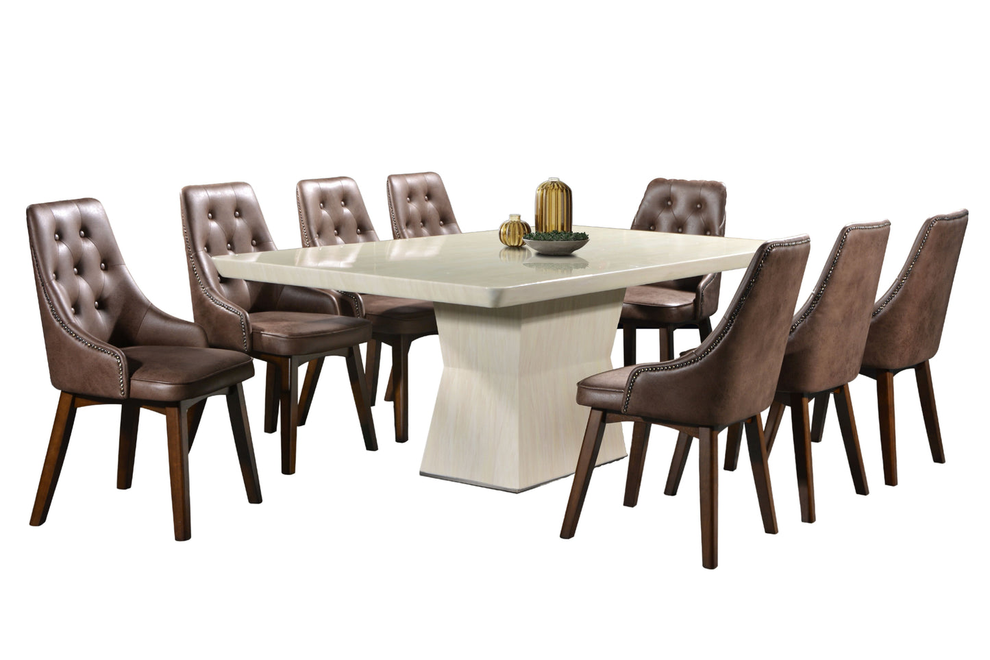 BEATRICE 7ft Rectangle 8-Seater Marble Dining Set