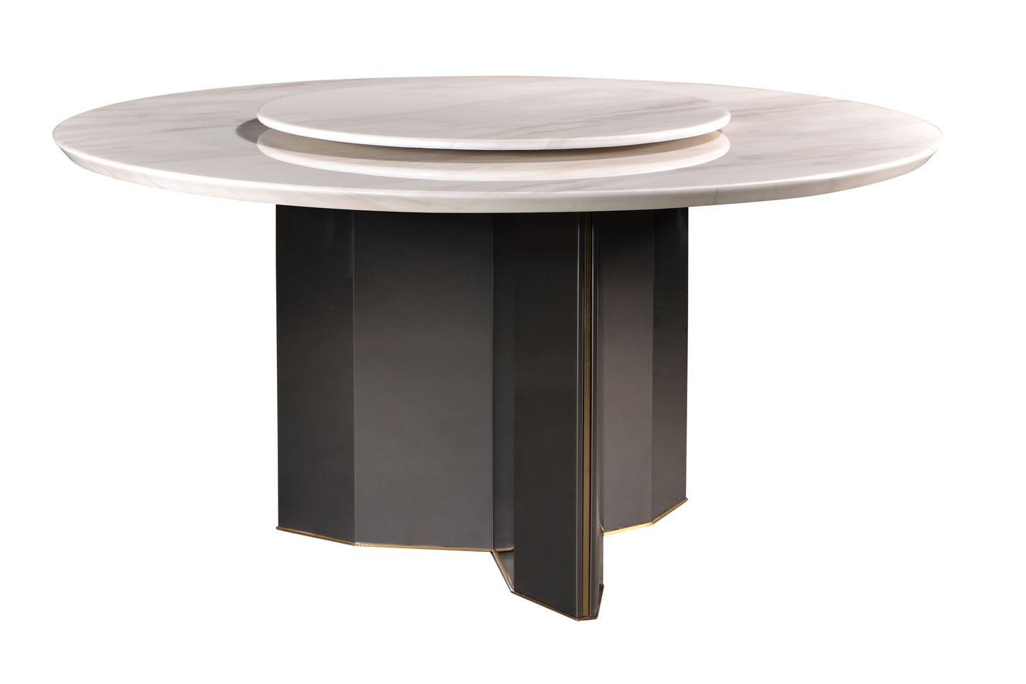 GEMMA 5ft Round 6-Seater Marble Dining Set