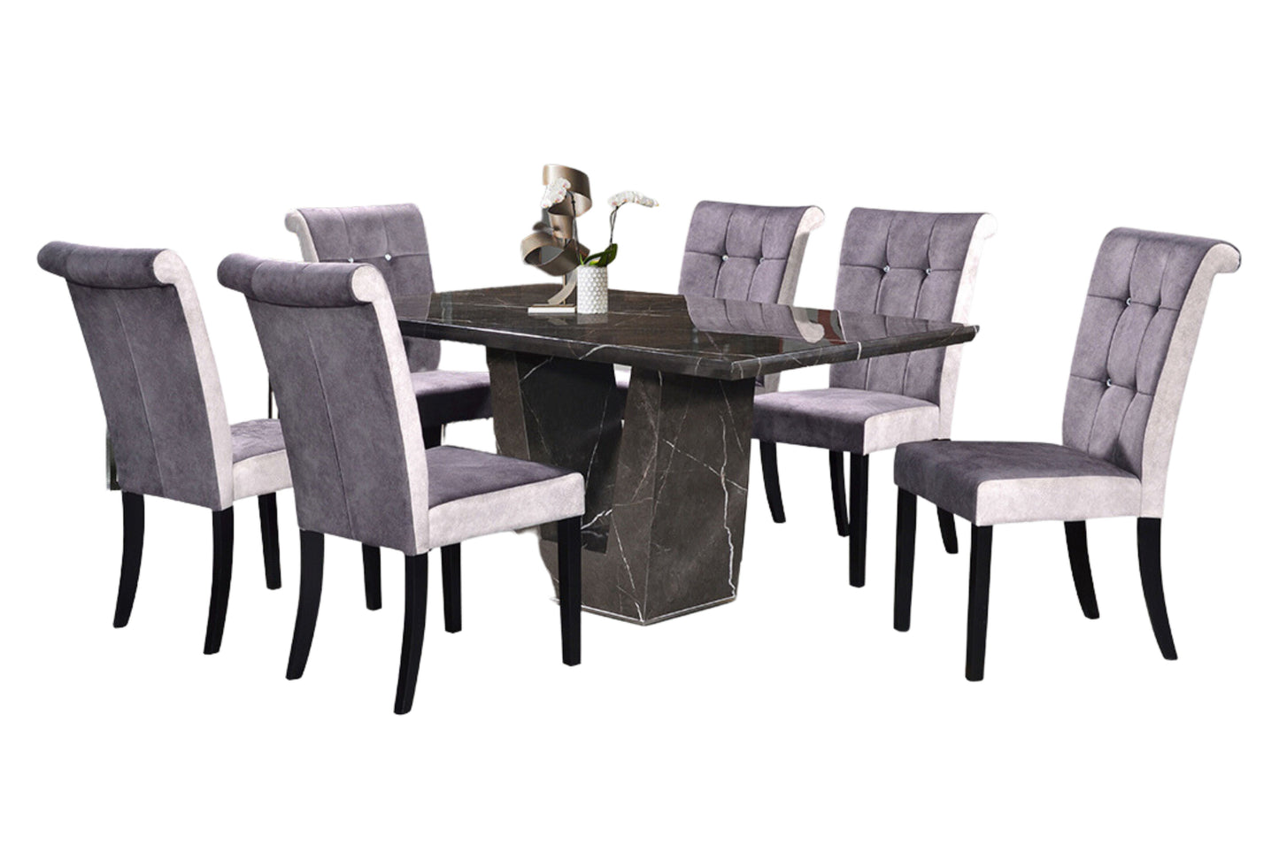 MARTINA 5.3ft Rectangle 6-Seater Marble Dining Set
