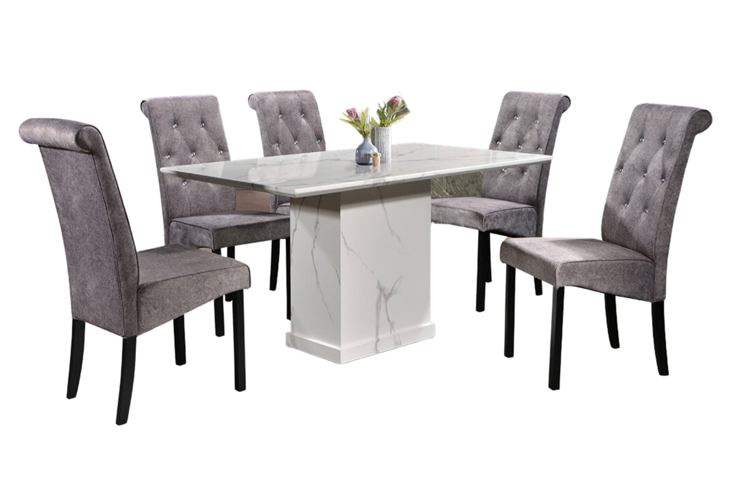 ANTONIO II 4.6ft Rectangle 6-Seater Marble Dining Set