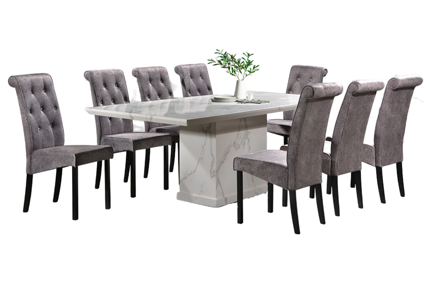 ANTONIO 6.6ft Rectangle 8-Seater Marble Dining Set