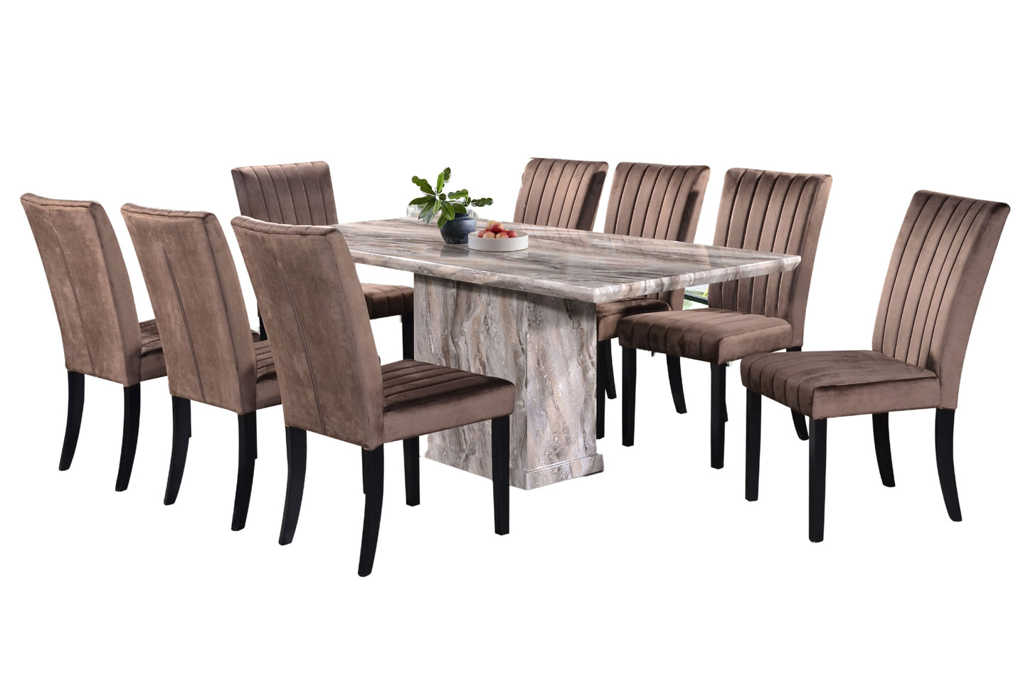 MARCO 6ft Rectangle 8-Seater Marble Dining Set