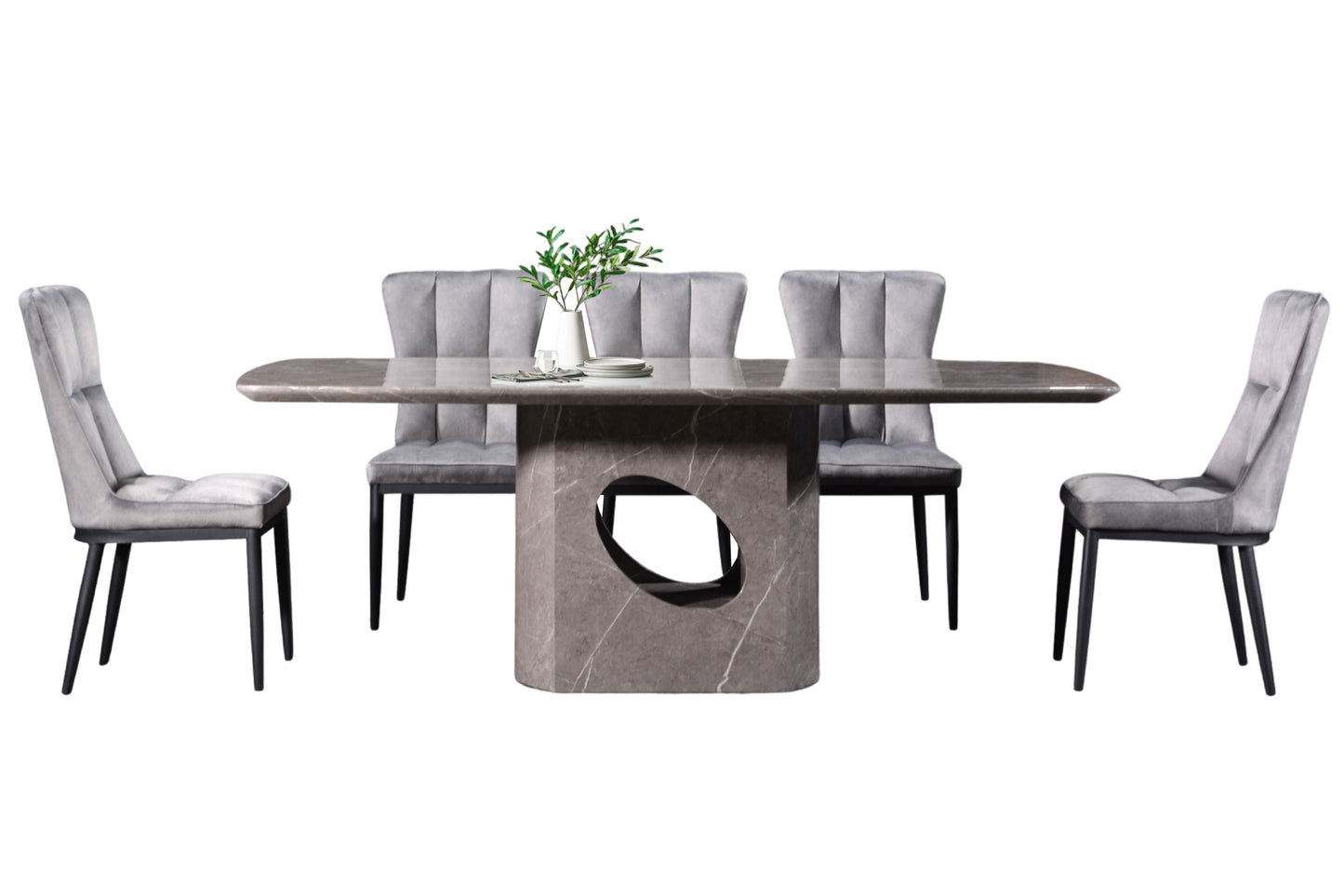 Modern 7ft Rectangle 8-Seater Marble Dining Set