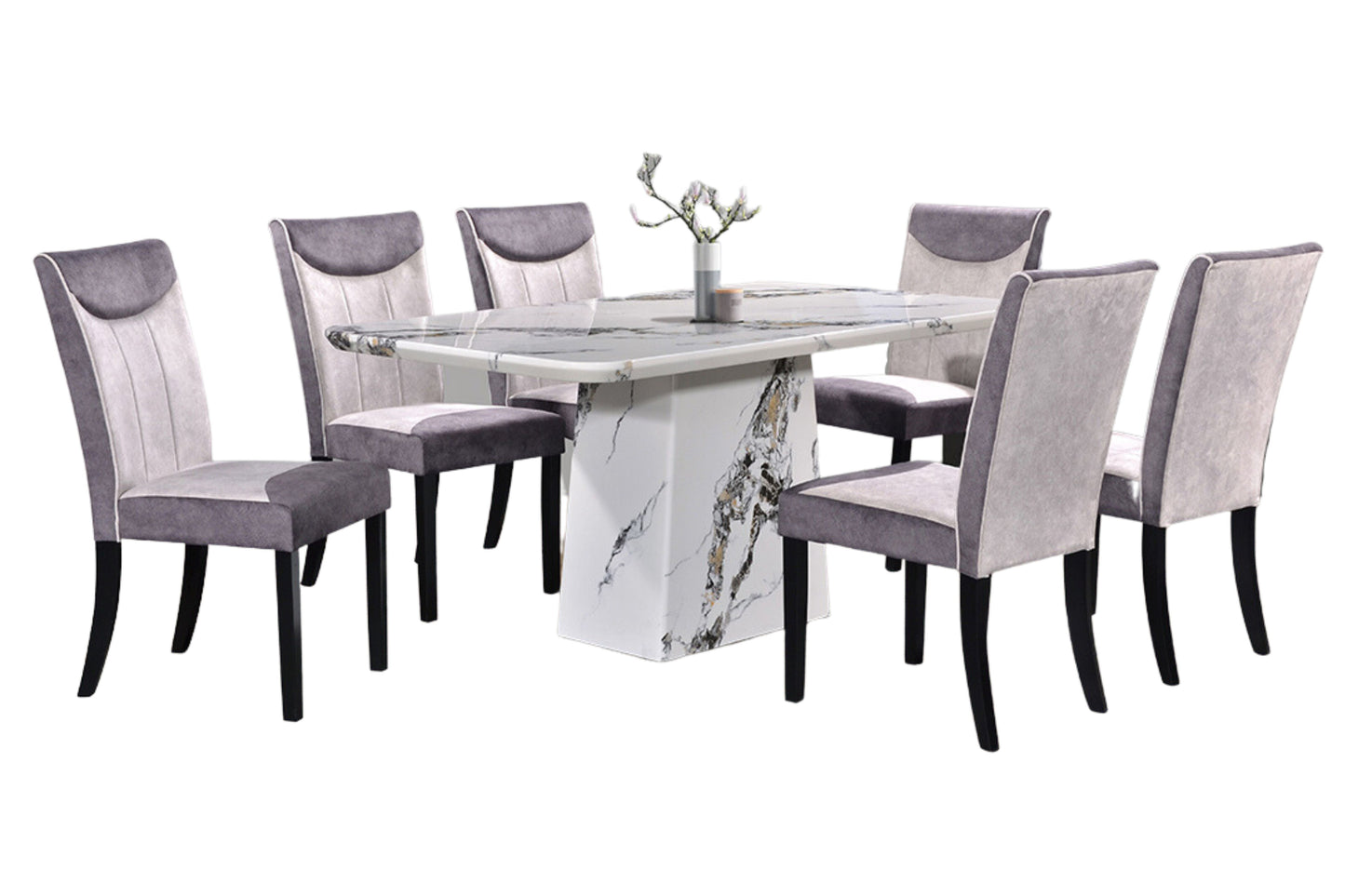 ANDREA 5.3ft Rectangle 6-Seater Marble Dining Set