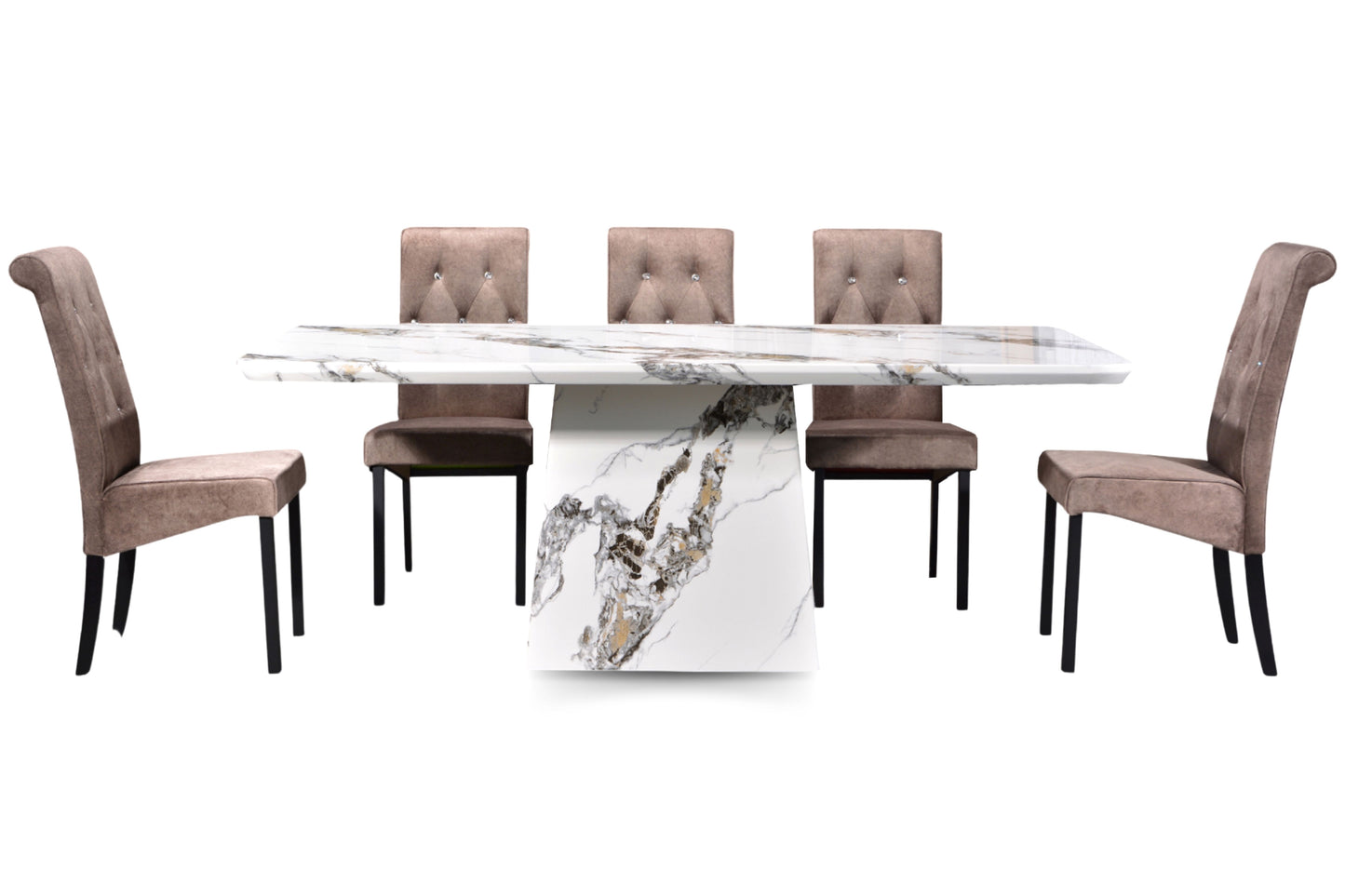ANDREA II 6.6ft Rectangle 8-Seater Marble Dining Set