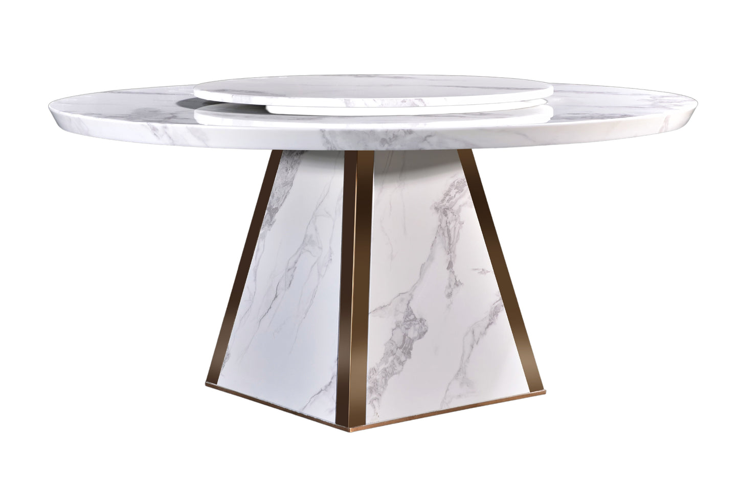 TERESA 6-Seater Round Marble Dining Set