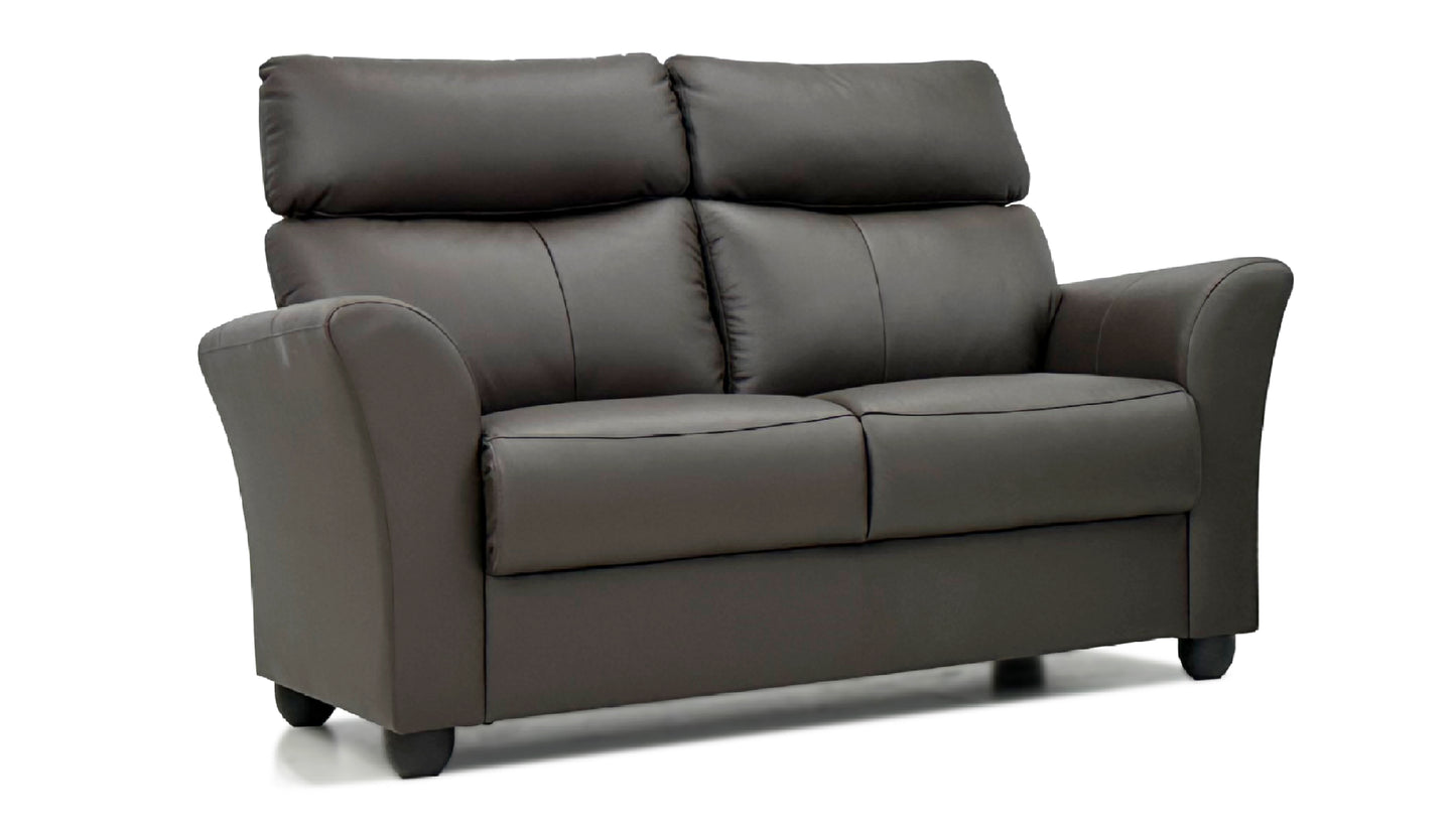 ELISE Genuine Leather 2+3 Seater Plus Recliner Sofa Set (Dark Chocolate)