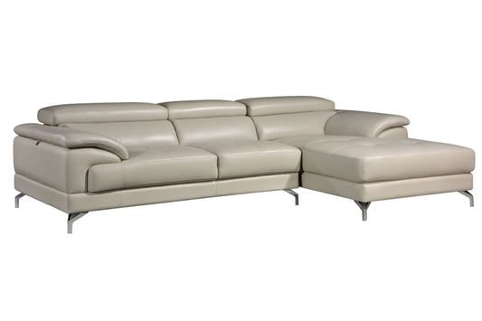 VersaLux L-Shape Genuine Leather Sofa (Beige Color)