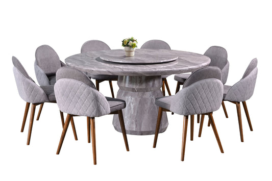 ALESSIA 8-Seater Round Marble Dining Set