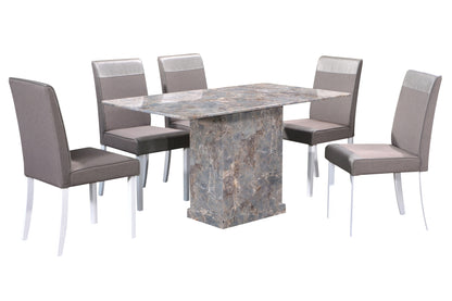 DAVIDE 4.6ft Rectangle 6-Seater Marble Dining Set