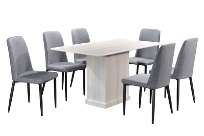 LORENZO 4.6ft Rectangle 6-Seater Marble Dining Set