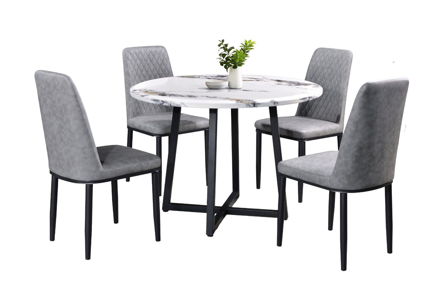 CAVEN 3.5ft Round 4-Seater Marble Dining Set