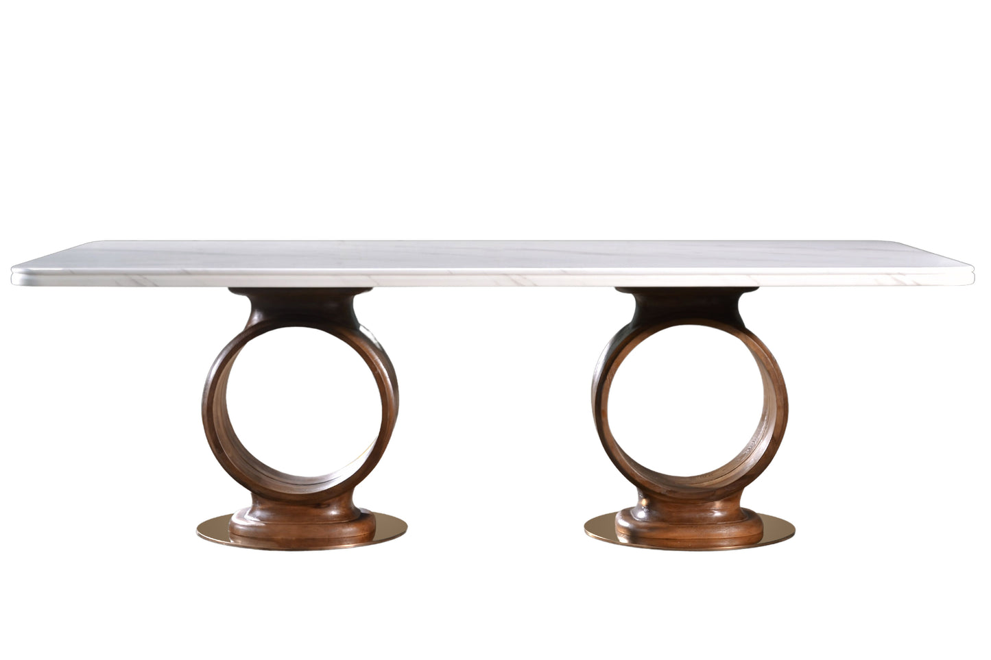 DOMENICO Rectangle Marble Dining Table with Ashwood Base