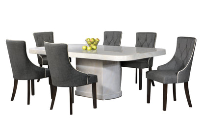 GIORGIO 6ft Oval 6-Seater Marble Dining Set