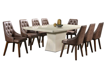 BEATRICE 7ft Rectangle 8-Seater Marble Dining Set