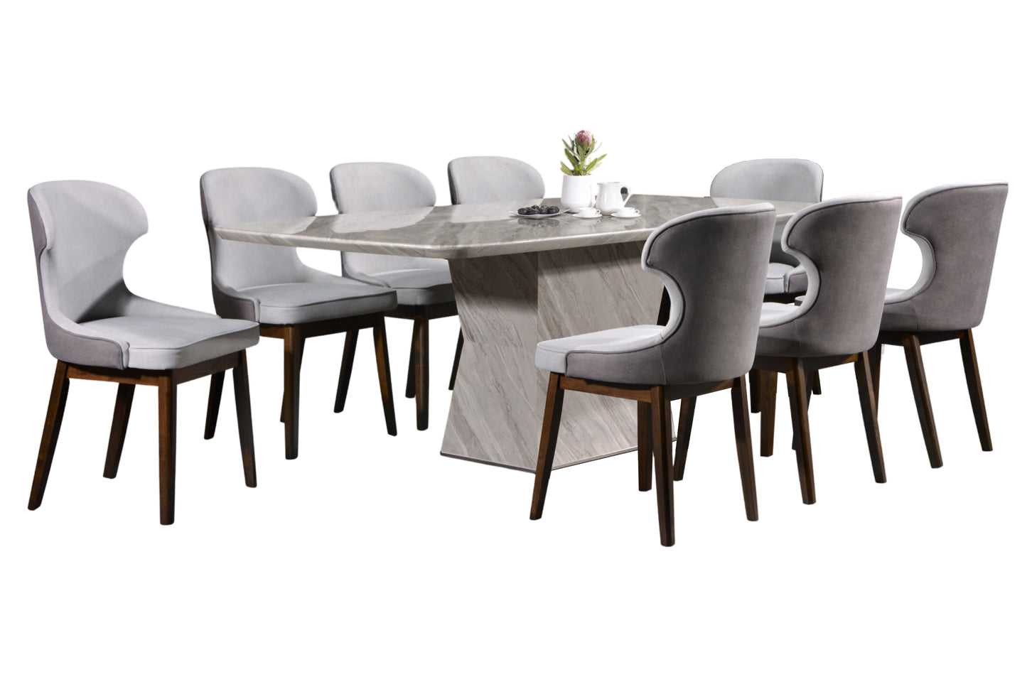 FRANCESCA 7ft Rectangle 8-Seater Marble Dining Set