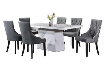 GLACIER 6ft Rectangle 6-Seater Marble Dining Set