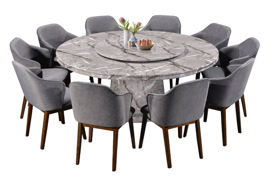 AURELIO 6-Seater Round Marble Dining Set