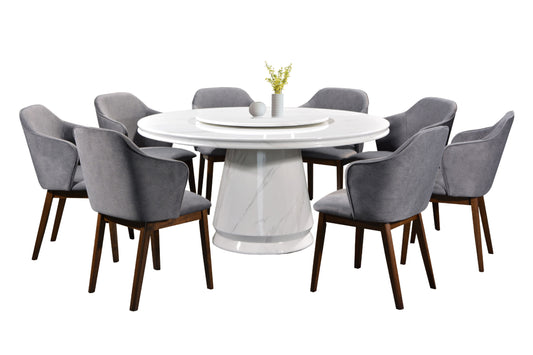 ROCCO 8-Seater Round Marble Dining Set