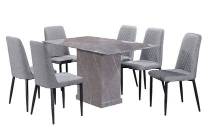 KAYDEN 4.6 ft Rectangle 6-Seater Marble Dining Set