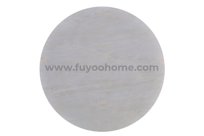 RENZO Round Marble Dining Table with Ashwood Base