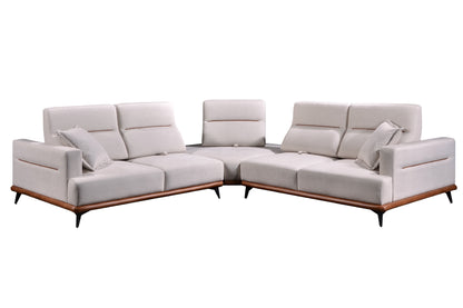 BEVERLY Easy Clean 5-Seater Push-Back Corner Sofa