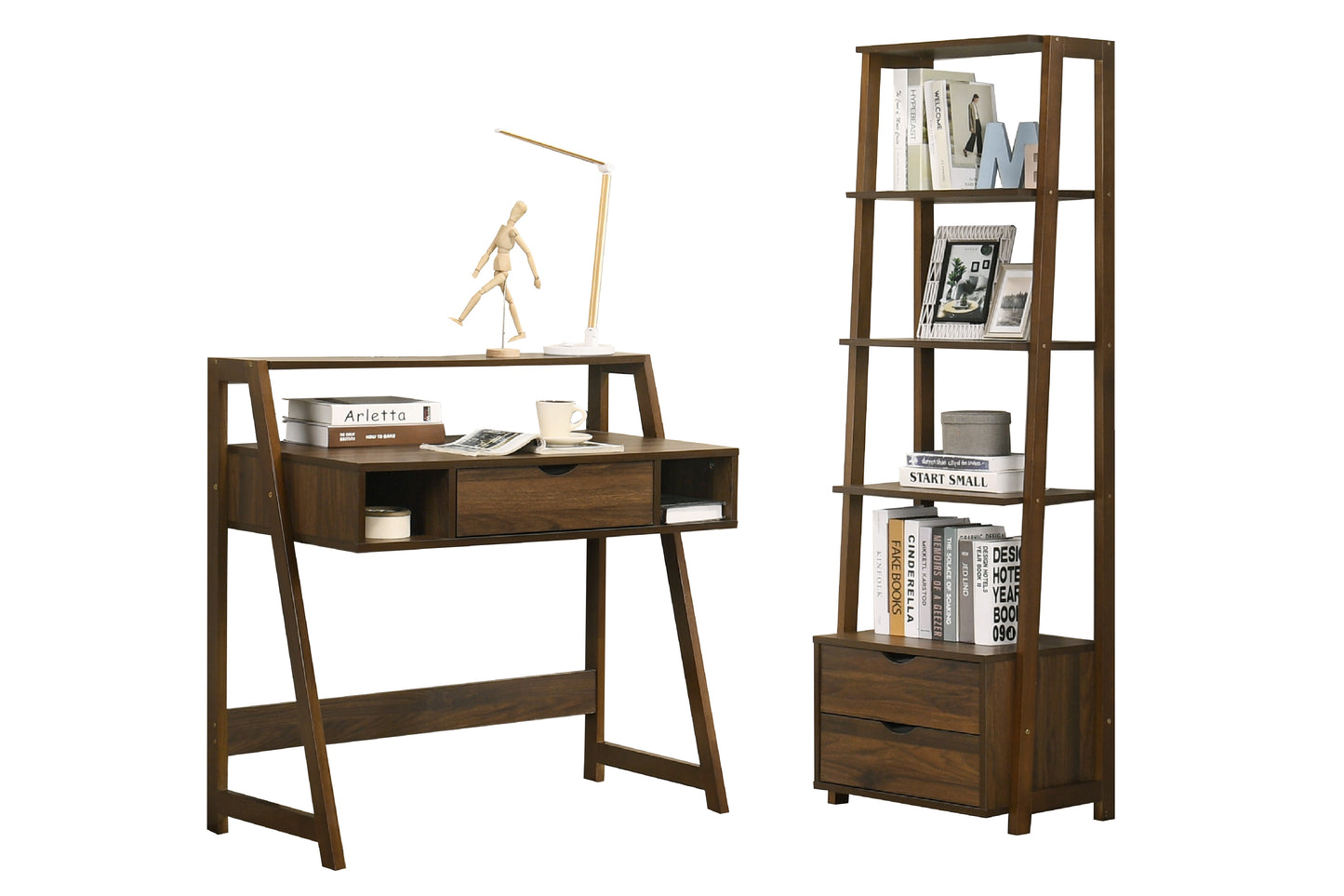 MIKI Study Table and Open Bookshelf Set